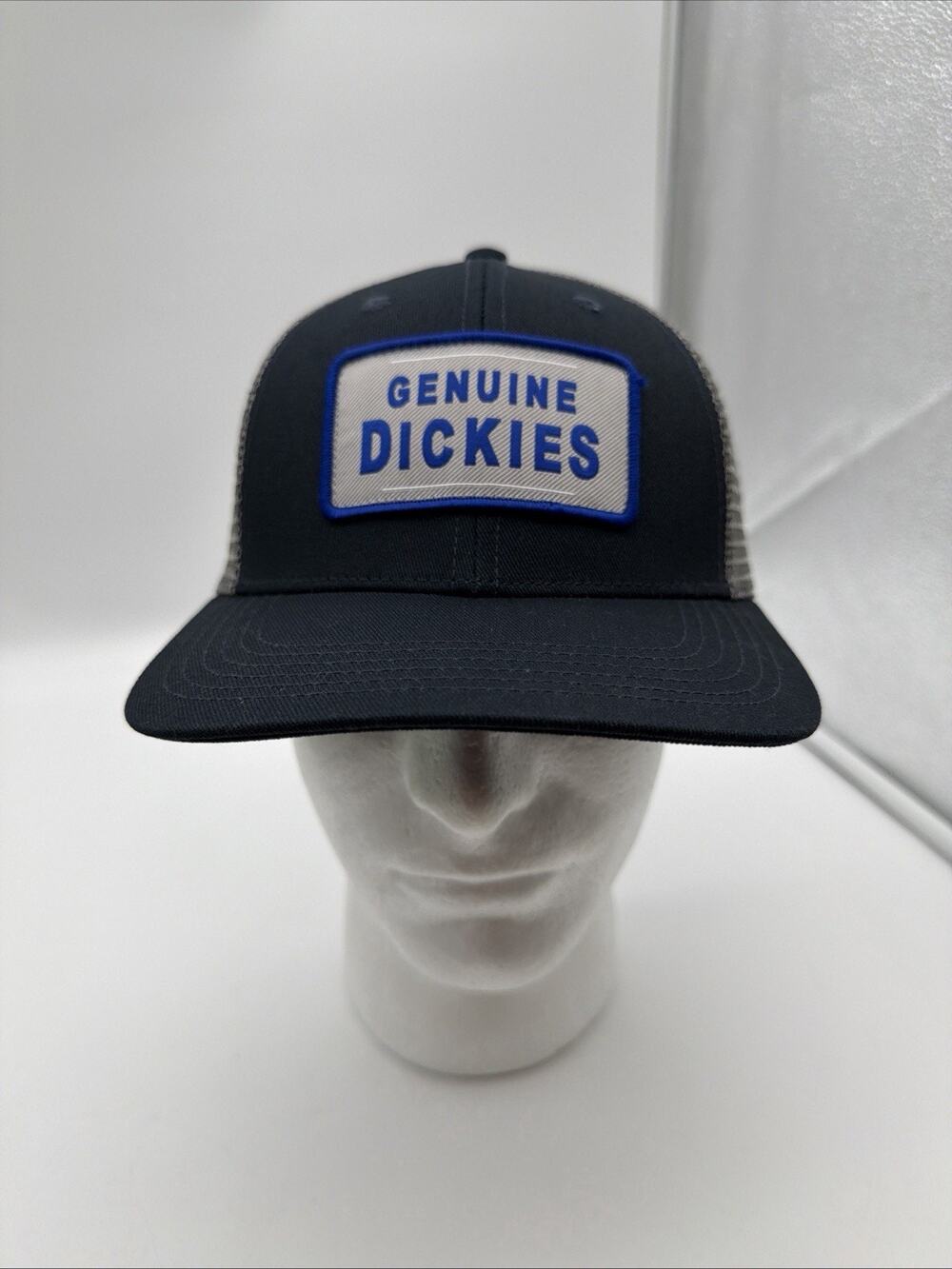 New Genuine Dickies Mens Adult Blue & Gray SnapBack Adjustable Trucker Cap C3